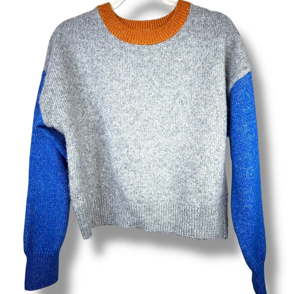 Copper Key Ribbed Color Block Pullover Oversized Knit Crewneck Sweater Small - Picture 2 of 6